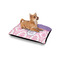 Pink, White & Purple Damask Outdoor Dog Beds - Small - IN CONTEXT