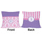 Pink, White & Purple Damask Outdoor Pillow - 16x16