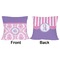 Pink, White & Purple Damask Outdoor Pillow - 20x20