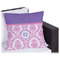 Pink, White & Purple Damask Outdoor Pillow - 18" (Personalized)