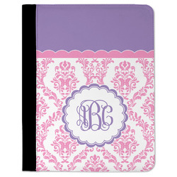 Pink, White & Purple Damask Padfolio Clipboard - Large (Personalized)