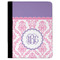 Pink, White & Purple Damask Padfolio Clipboards - Large - FRONT