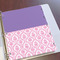Pink, White & Purple Damask Page Dividers - Set of 5 - In Context