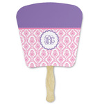 Pink, White & Purple Damask Paper Fan (Personalized)
