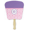 Pink, White & Purple Damask Paper Fans - Front