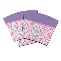 Pink, White & Purple Damask Party Cup Sleeve (Personalized)