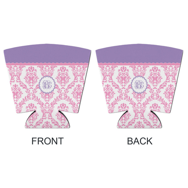 Pink, White & Purple Damask Party Cup Sleeves - with bottom - APPROVAL