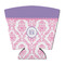 Pink, White & Purple Damask Party Cup Sleeves - with bottom - FRONT