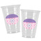 Pink, White & Purple Damask Party Cups - 16oz - Alt View
