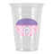Pink, White & Purple Damask Party Cups - 16oz - Front/Main