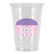 Pink, White & Purple Damask Party Cups - 16oz (Personalized)