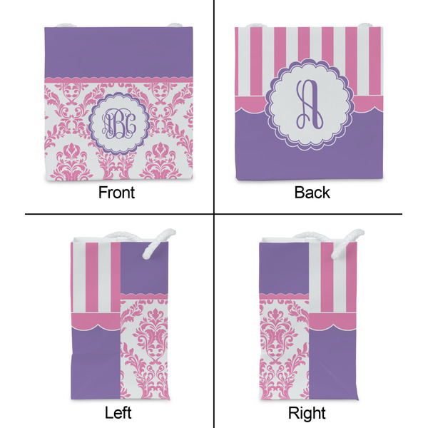 Pink, White & Purple Damask Party Favor Gift Bag - Gloss - Approval
