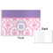 Pink, White & Purple Damask Disposable Paper Placemat - Front & Back
