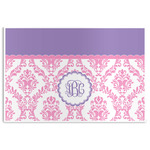 Pink, White & Purple Damask Disposable Paper Placemats (Personalized)