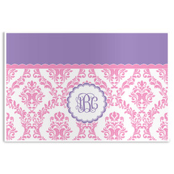 Pink, White & Purple Damask Disposable Paper Placemats (Personalized)