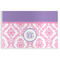 Pink, White & Purple Damask Disposable Paper Placemats (Personalized)
