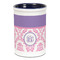 Pink, White & Purple Damask Ceramic Pencil Holders - Blue