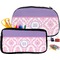 Pink, White & Purple Damask Pencil / School Supplies Bags Small and Medium