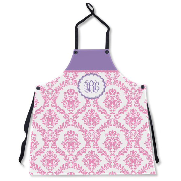 Pink, White & Purple Damask Personalized Apron