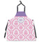 Pink, White & Purple Damask Apron Without Pockets w/ Monogram