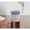 Pink, White & Purple Damask Personalized Coffee Mug - Lifestyle