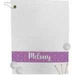 Pink, White & Purple Damask Golf Bag Towel (Personalized)
