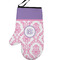 Pink, White & Purple Damask Left Oven Mitt (Personalized)