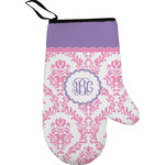 Pink, White & Purple Damask Oven Mitt (Personalized)