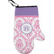 Pink, White & Purple Damask Right Oven Mitt w/ Monogram