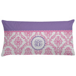 Pink, White & Purple Damask Pillow Case (Personalized)