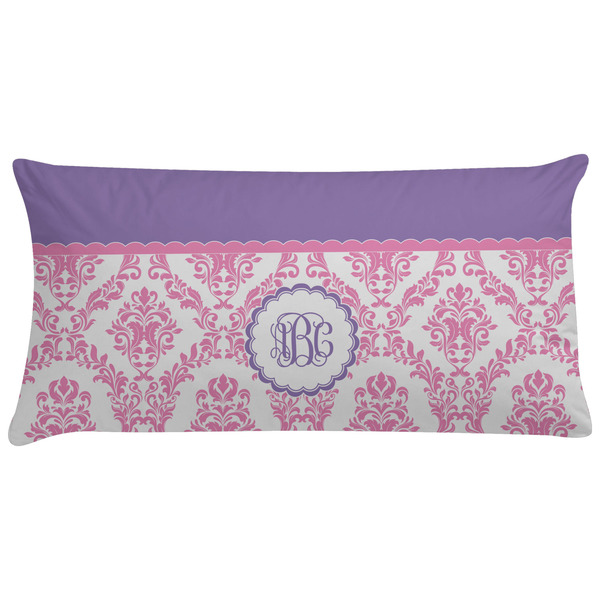 Custom Pink, White & Purple Damask Pillow Case (Personalized)