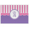 Pink, White & Purple Damask Personalized Placemat (Back)