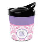 Pink, White & Purple Damask Plastic Ice Bucket (Personalized)