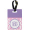 Pink, White & Purple Damask Personalized Rectangular Luggage Tag