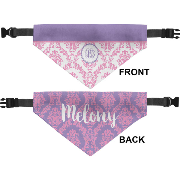 Pink, White & Purple Damask Pet Bandana Approval