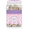 Pink, White & Purple Damask Dog Treat Jar (Personalized)