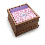 Pink, White & Purple Damask Pet Urn w/ Monogram