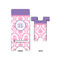 Pink, White & Purple Damask Phone Stand - Front & Back