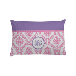 Pink, White & Purple Damask Pillow Case - Standard w/ Monogram