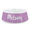 Pink, White & Purple Damask Plastic Pet Bowls - Medium - MAIN