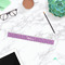 Pink, White & Purple Damask Plastic Ruler - 12" - LIFESTYLE