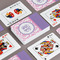 Pink, White & Purple Damask Playing Cards - Front & Back View