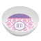Pink, White & Purple Damask Melamine Bowl - Side and center