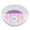 Pink, White & Purple Damask Melamine Bowl - 8 oz (Personalized)