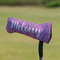 Pink, White & Purple Damask Putter Cover - On Putter