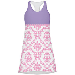 Pink, White & Purple Damask Racerback Dress - Small
