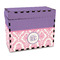 Pink, White & Purple Damask Recipe Box - Full Color - Front/Main
