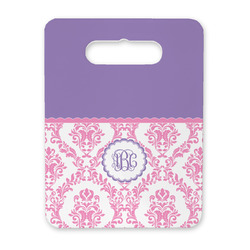 Pink, White & Purple Damask Rectangular Trivet with Handle (Personalized)