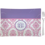Pink, White & Purple Damask Rectangular Glass Appetizer / Dessert Plate - Single or Set (Personalized)