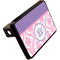 Pink, White & Purple Damask Rectangular Car Hitch Cover w/ FRP Insert (Angle View)